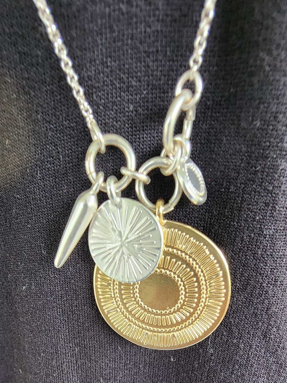 Lucky Brand Two-Tone Layered Pendant Necklace - Silver & Gold
